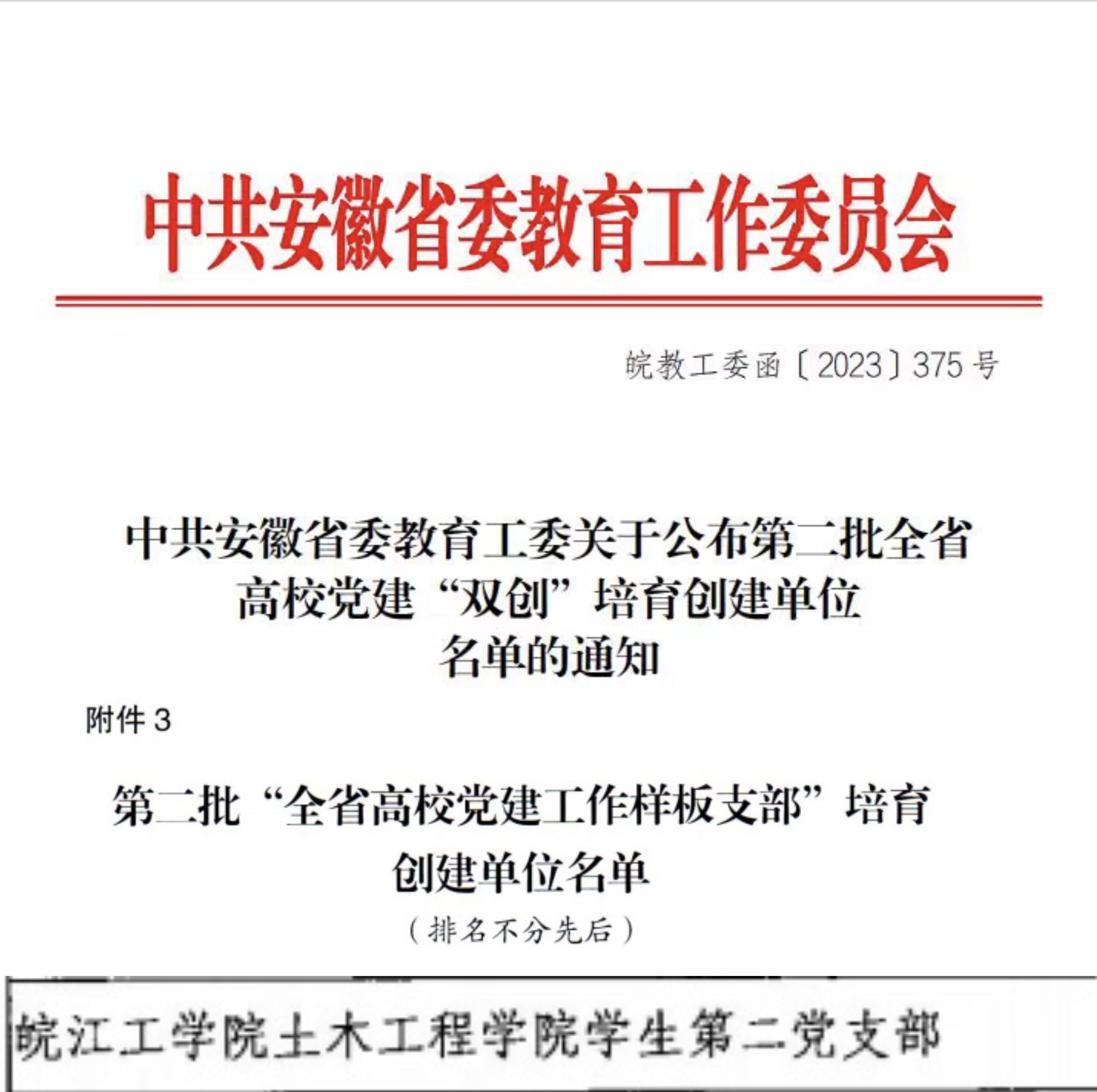 <strong>上榜！太阳集团tyc4633土木工程学院学生第二党支部入选 “全省党建工作样板支部”</strong>